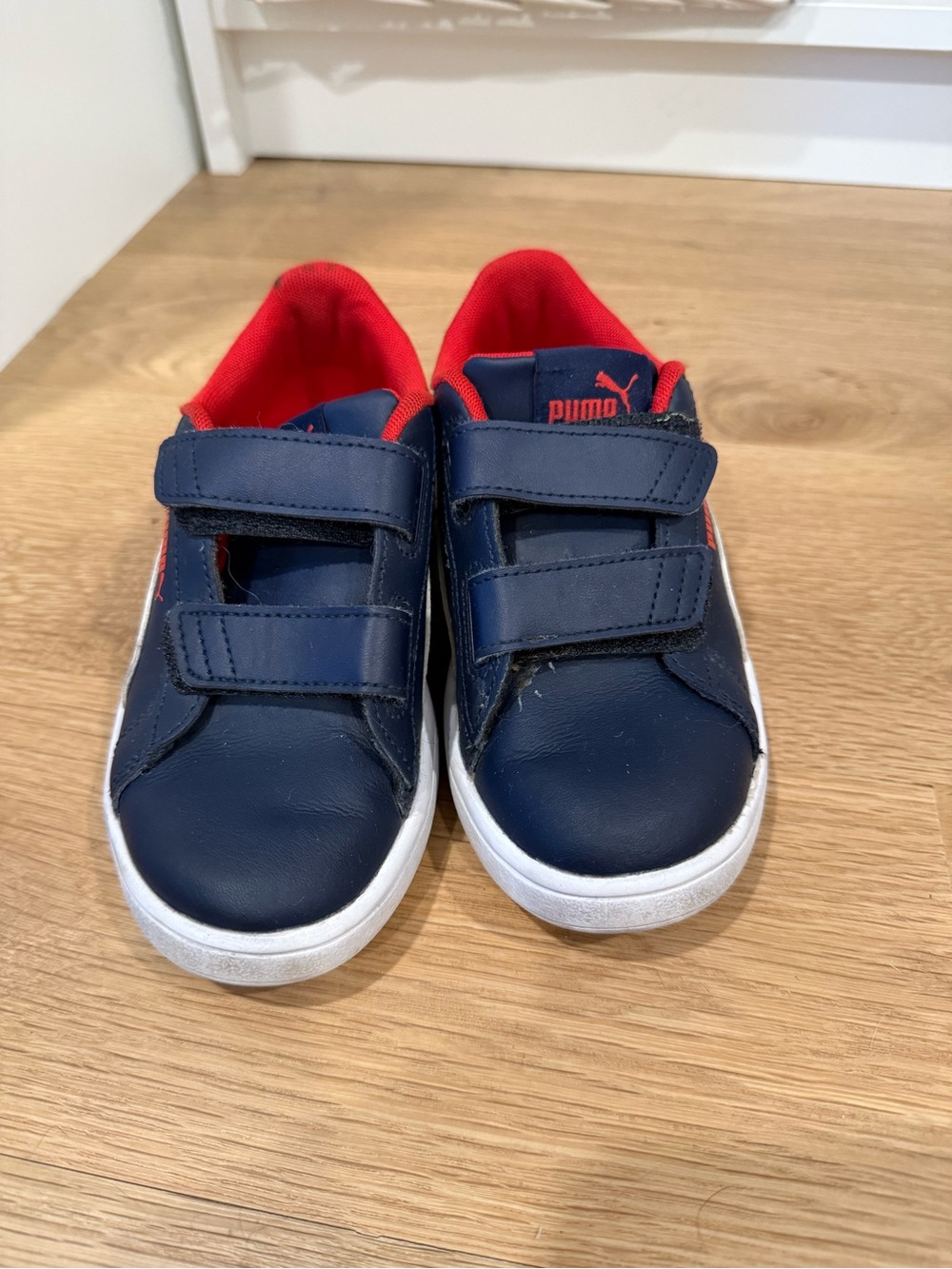 Puma Kids Navy and Red Velcro Sneakers
